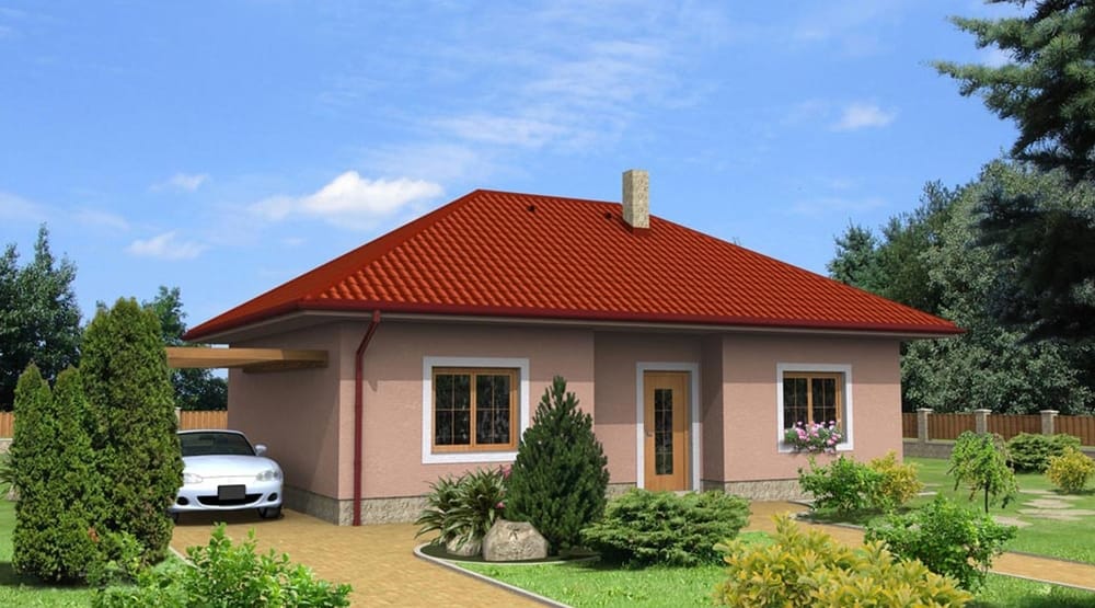 Nagy, két hálószobás bungaló konytyolt tetővel - sz.11