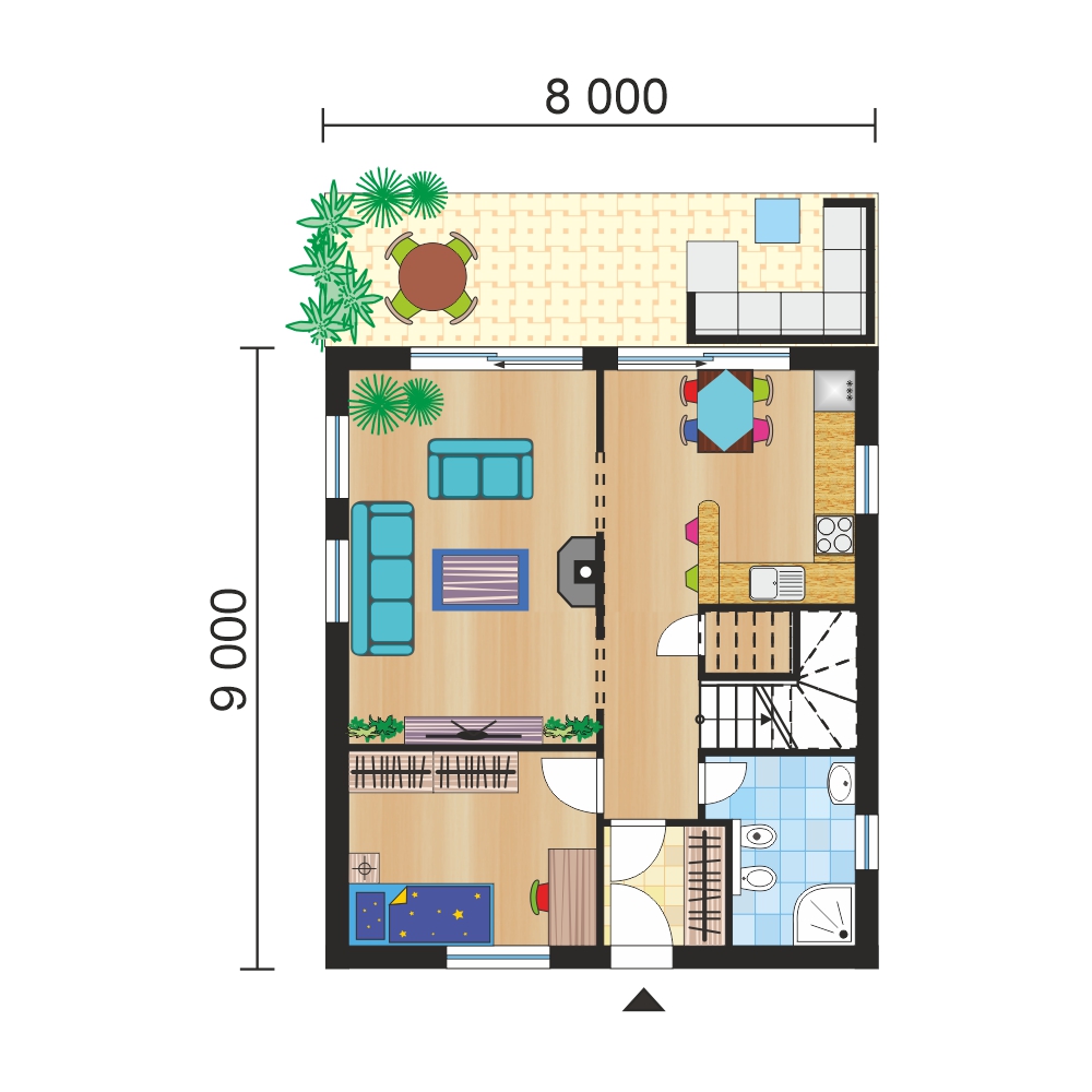 Nagy, háromszobás, szintes ház - sz.5 - földszint