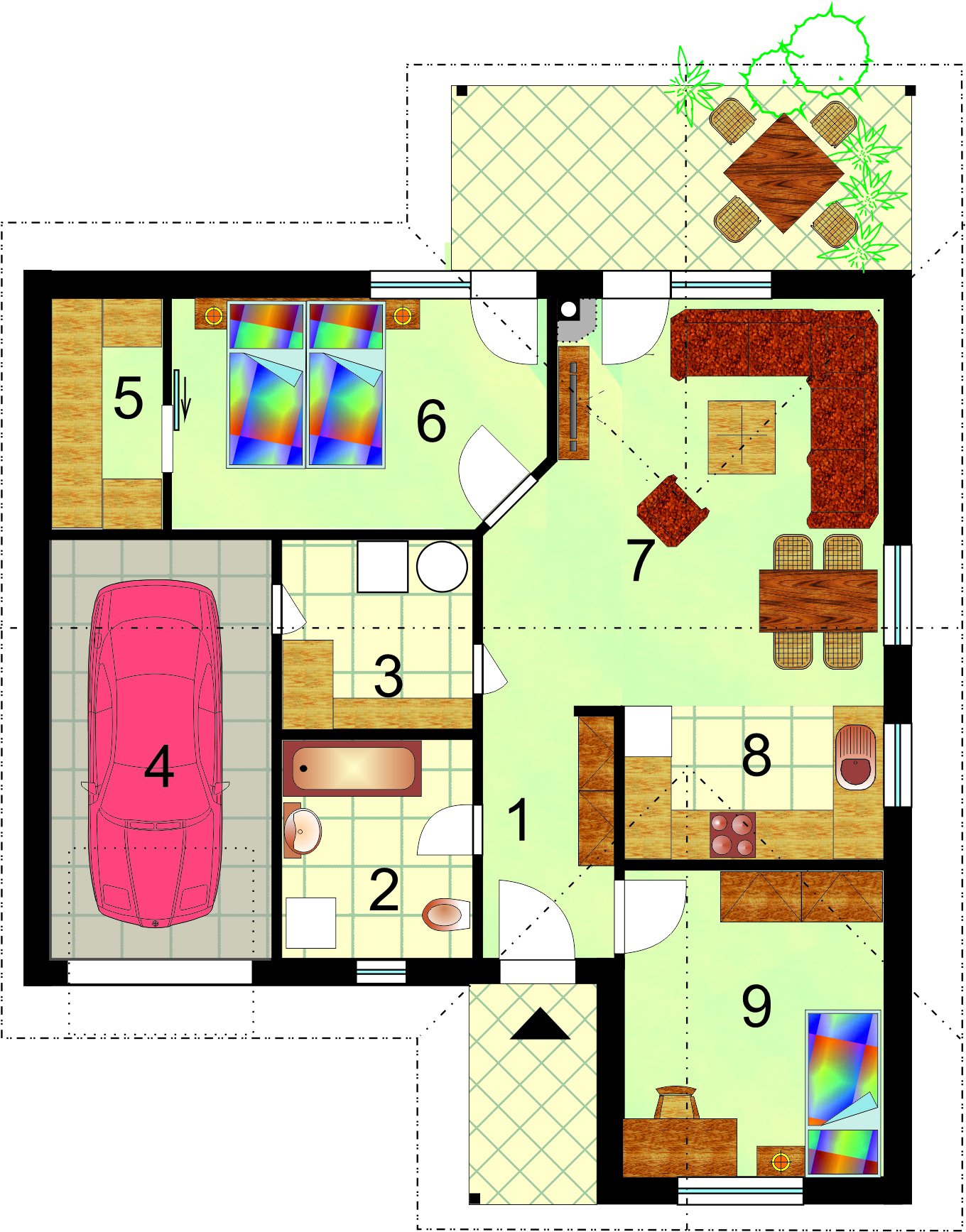 Három hálószobás ház garázzsal - sz.24, alaprajza