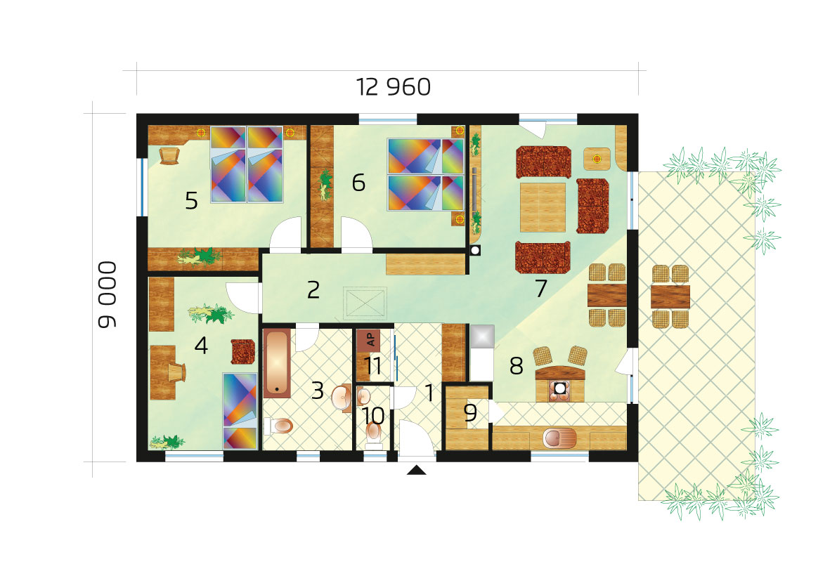 Kedvelt családi ház három hálószobával - sz.31 - alaprajz