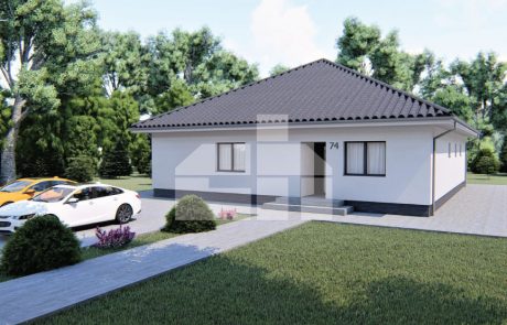 Nagyméretű, 5 szobás bungaló kontyolt tetővel - sz.74