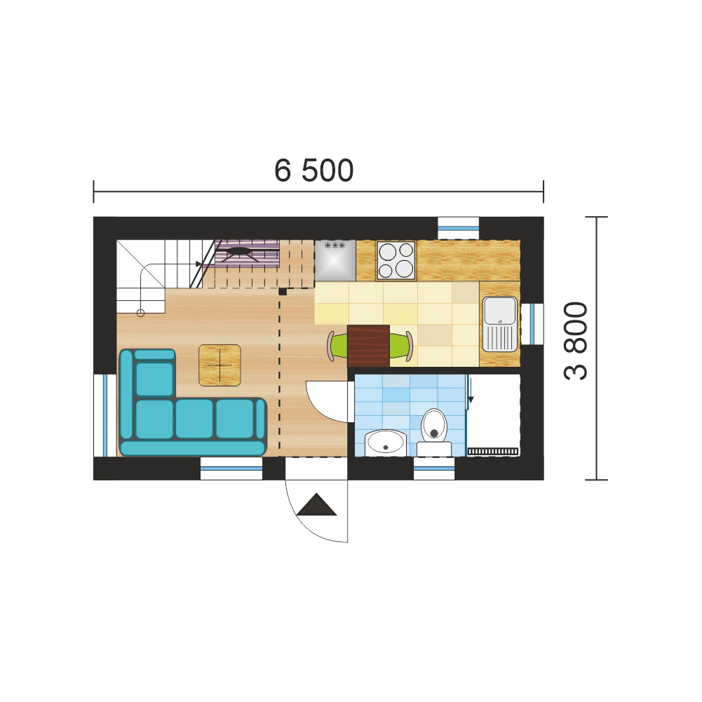 Kis ház 25 m² - sz.85 - alaprajz - földszint