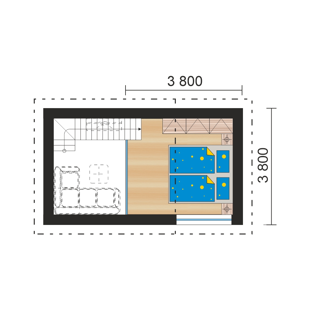 Kis ház 25 m² - sz.85 - alaprajz - emelet