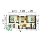 3 szobás moduláris ház, alaprajza - M4