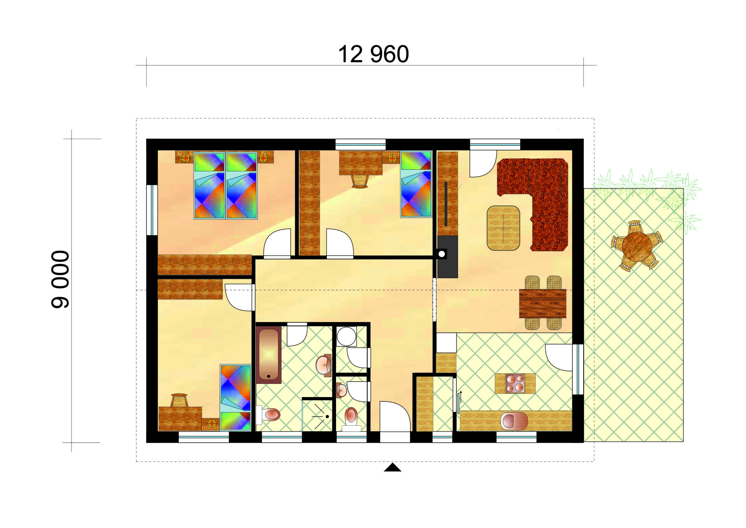 Kedvelt családi ház három hálószobával - sz.31, alaprajza, raktáron elérhető